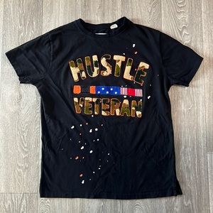 FWRD Denim Hustle Veteran textured T-shirt men’s sz L